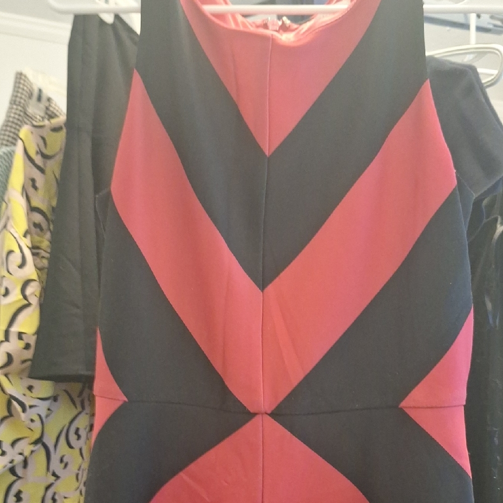 Storets Black and Red Chevron Dress